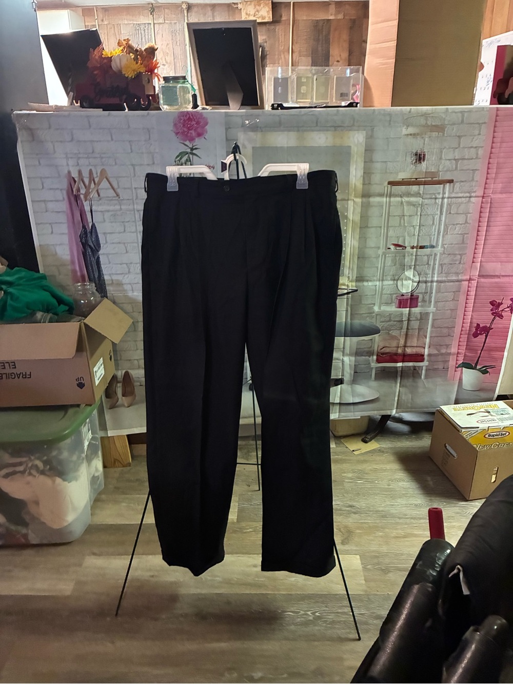 Men's Black Dress Pants - Classic Straight Fit
